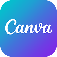 logo canva, un dégrader du bleu jusqu'au violet