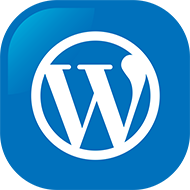 Logo wordpress, un W bleu